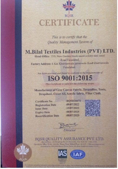 ISO 9001 certificate